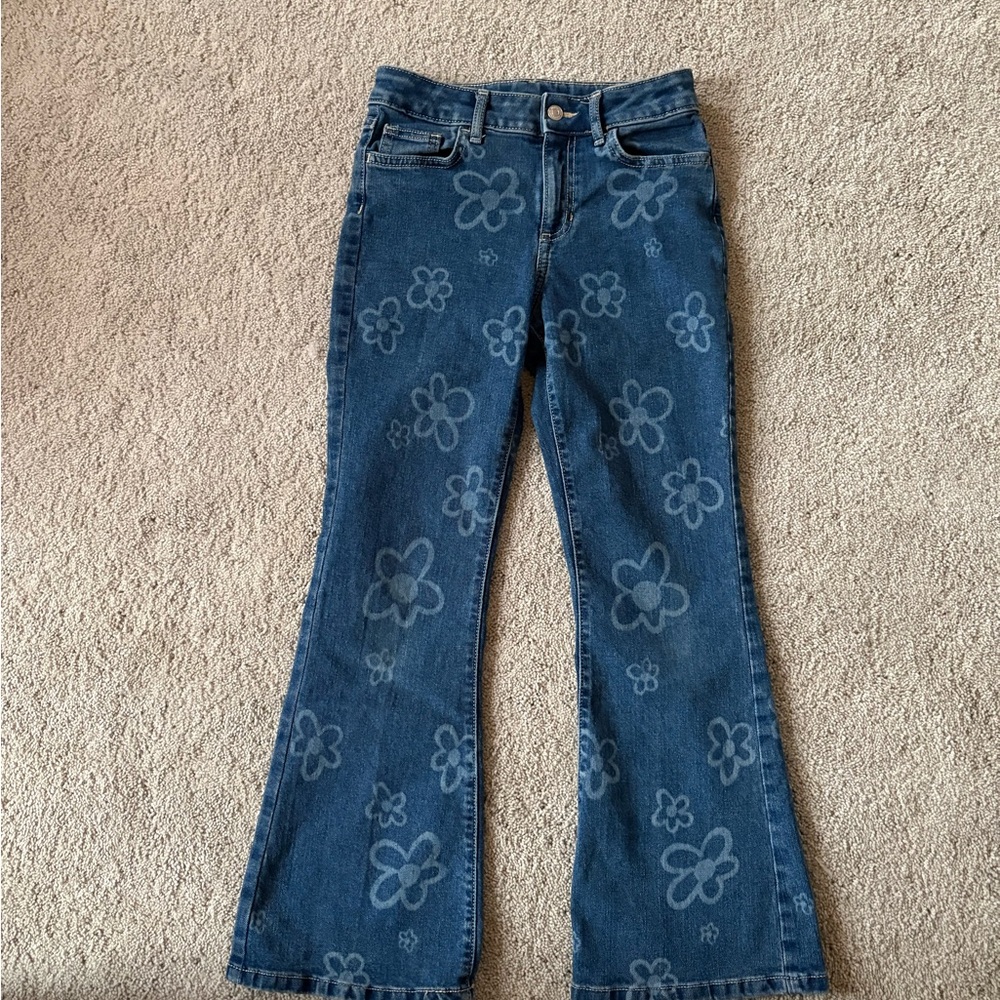 Jumping Beans Dark Blue Flower Pattern Jeans